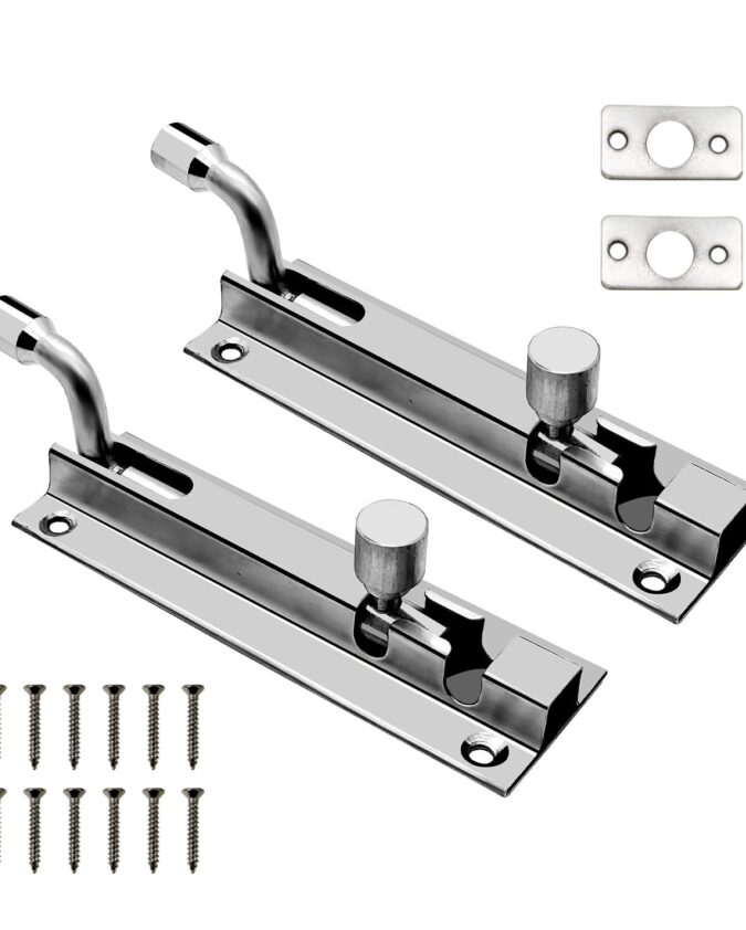 Volo L Shape/Marble Stainless Steel Towerbolt/Door Latch, Pack of 2 Pieces, Size: 100mm / 4"